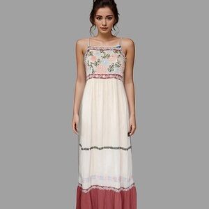 Altar'd State - Cream and Pink Maxi Dress